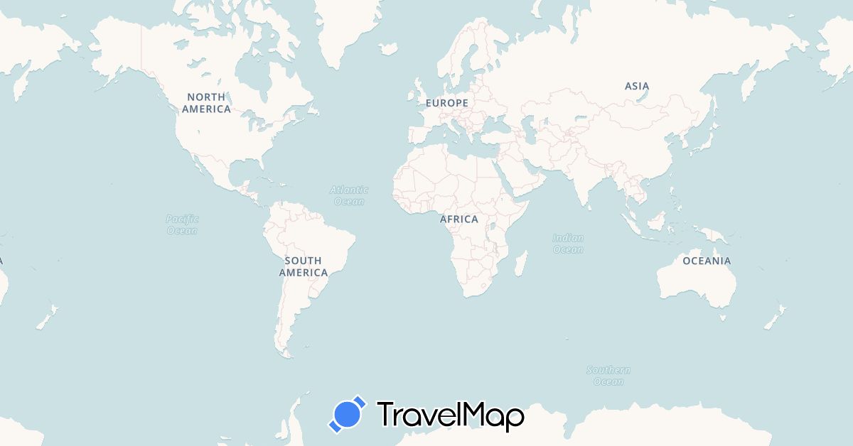 TravelMap itinerary: driving, boat in France, Grenada, Saint Kitts and Nevis, Netherlands, Saint Vincent and the Grenadines (Europe, North America)